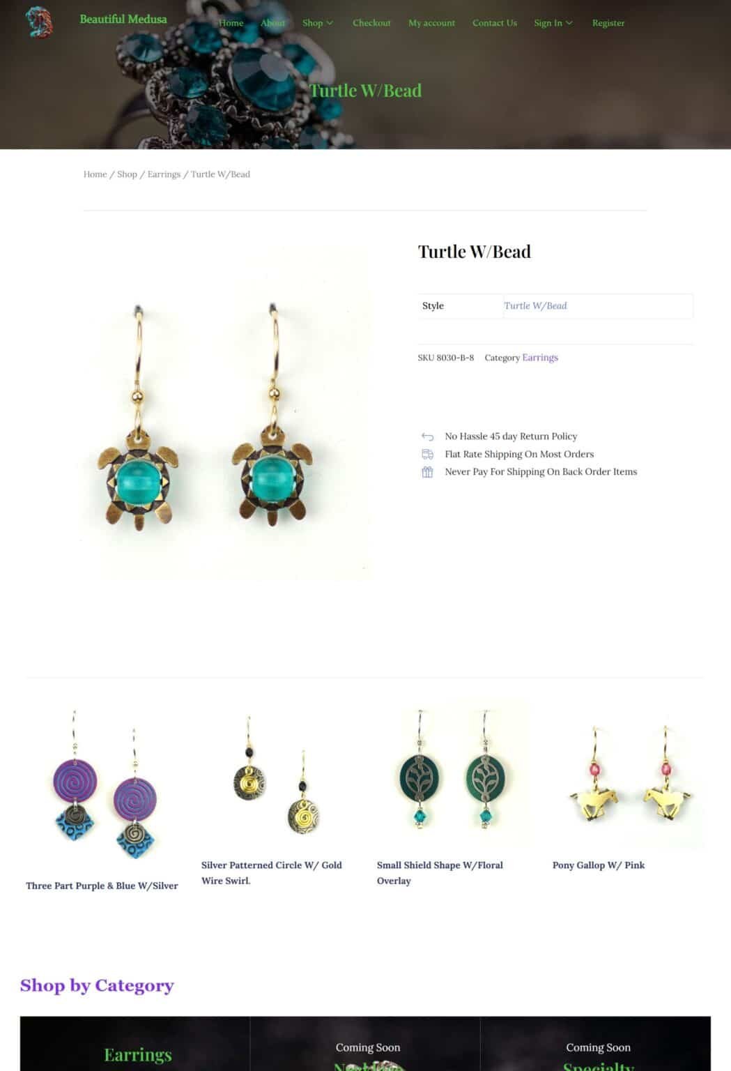 Explore our completed website development project, designed to elevate your online brand and customer engagement. Beautiful-Medusa selling jewelry website