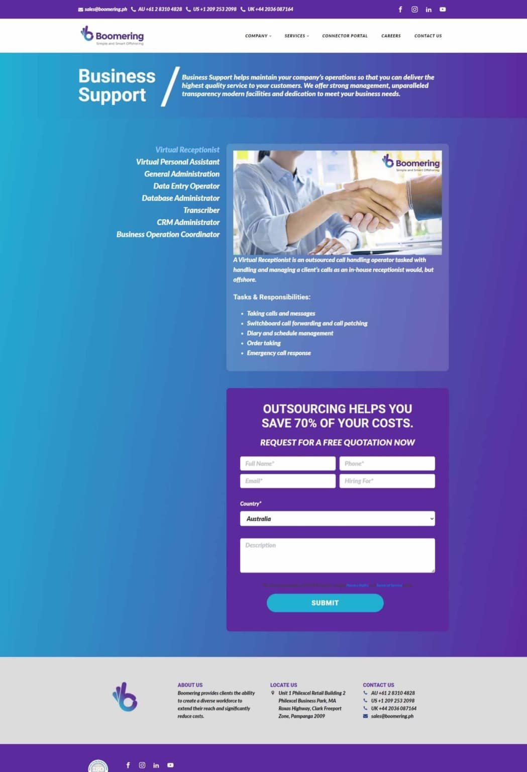 Our latest website development project is live! We've created a stunning, user-friendly website that's sure to impress. Explore it now! - Boomering inc. created by Web Specialist Wizard
