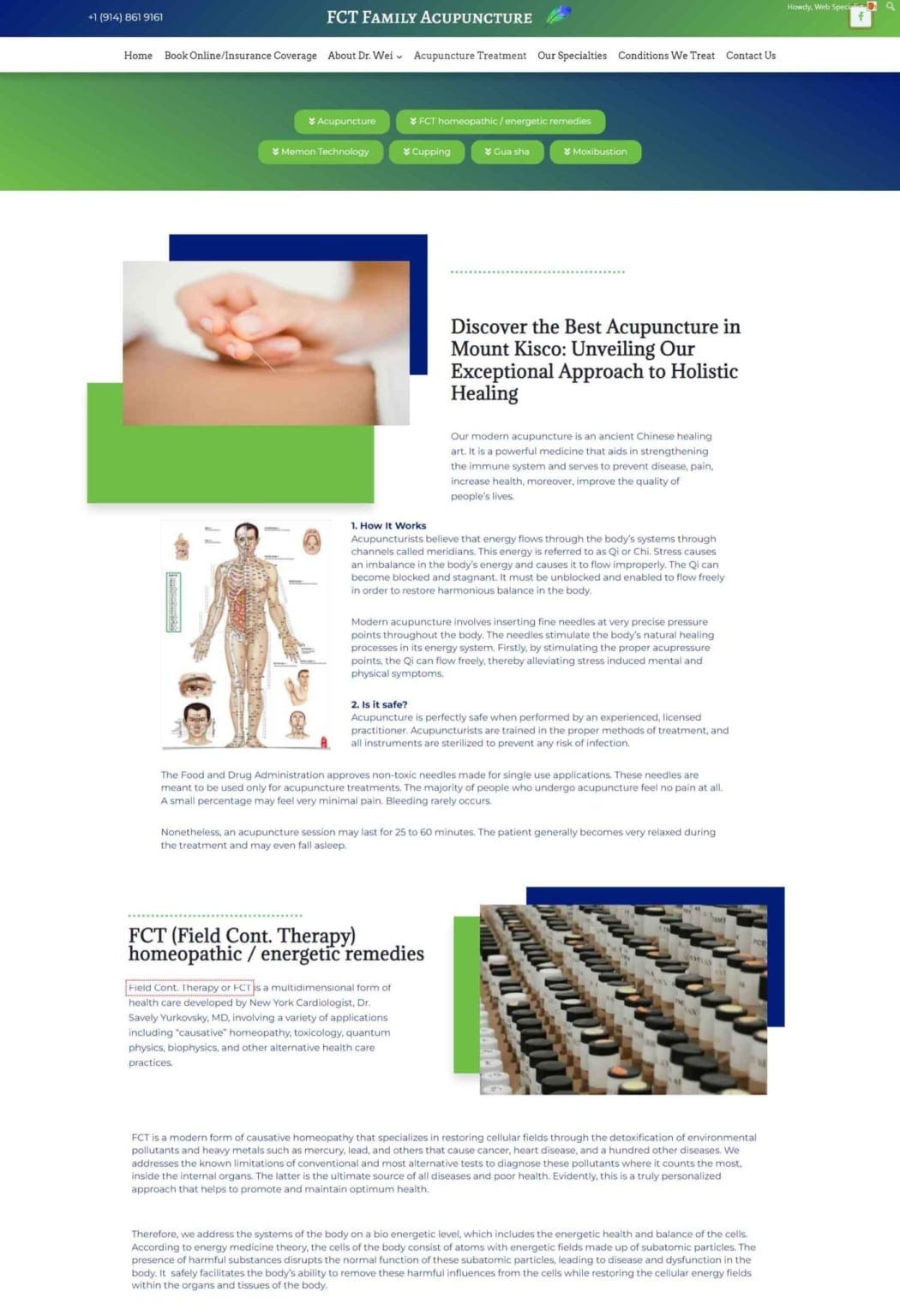Discover excellence in web development with our latest project, tailored to your unique business needs. FCT Family Acupuncture mount kisco NY