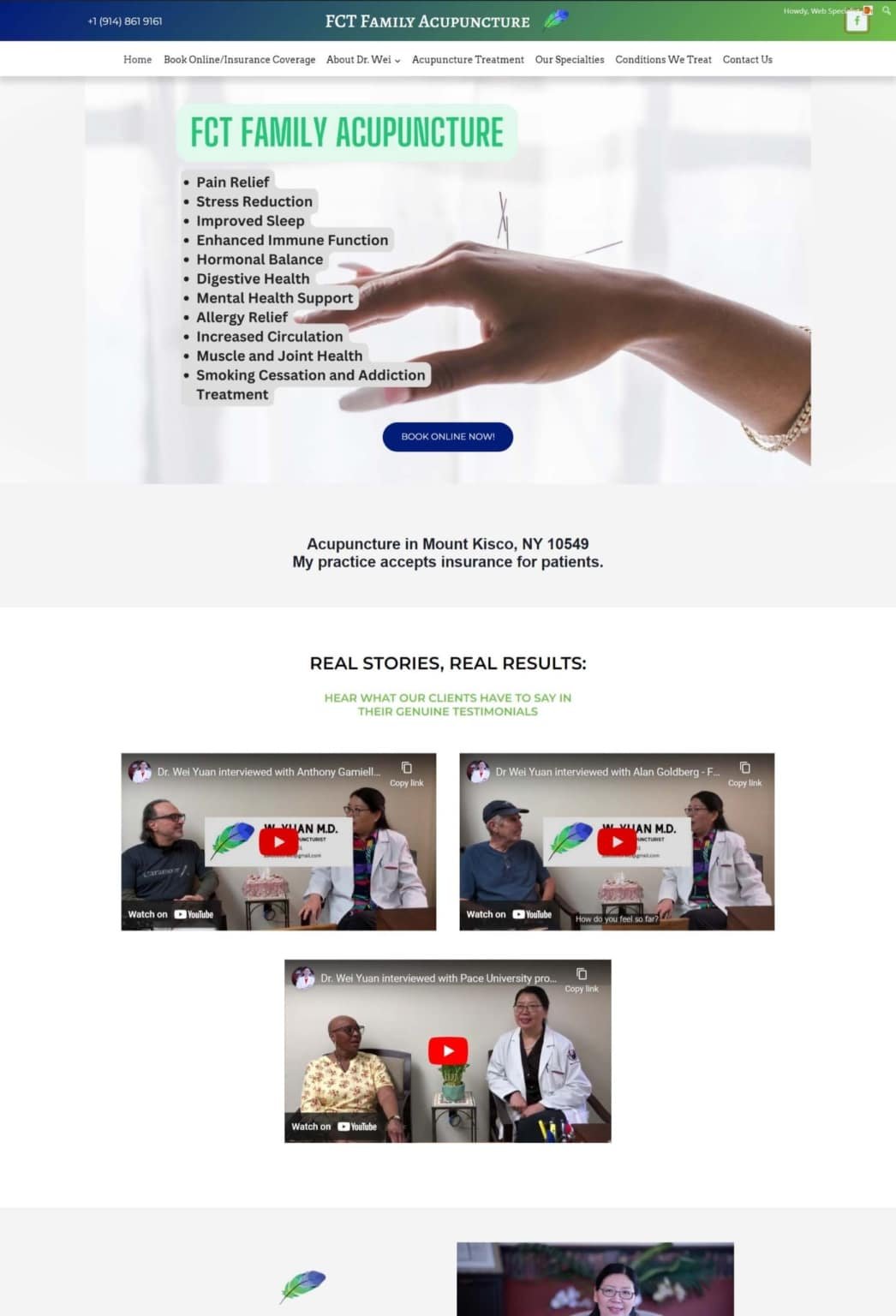 Discover excellence in web development with our latest project, tailored to your unique business needs. FCT Family Acupuncture mount kisco NY